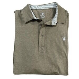 TRR Polo Activewear Mens Med Long Sleeve Athletic Collard Shirt Green Outdoors